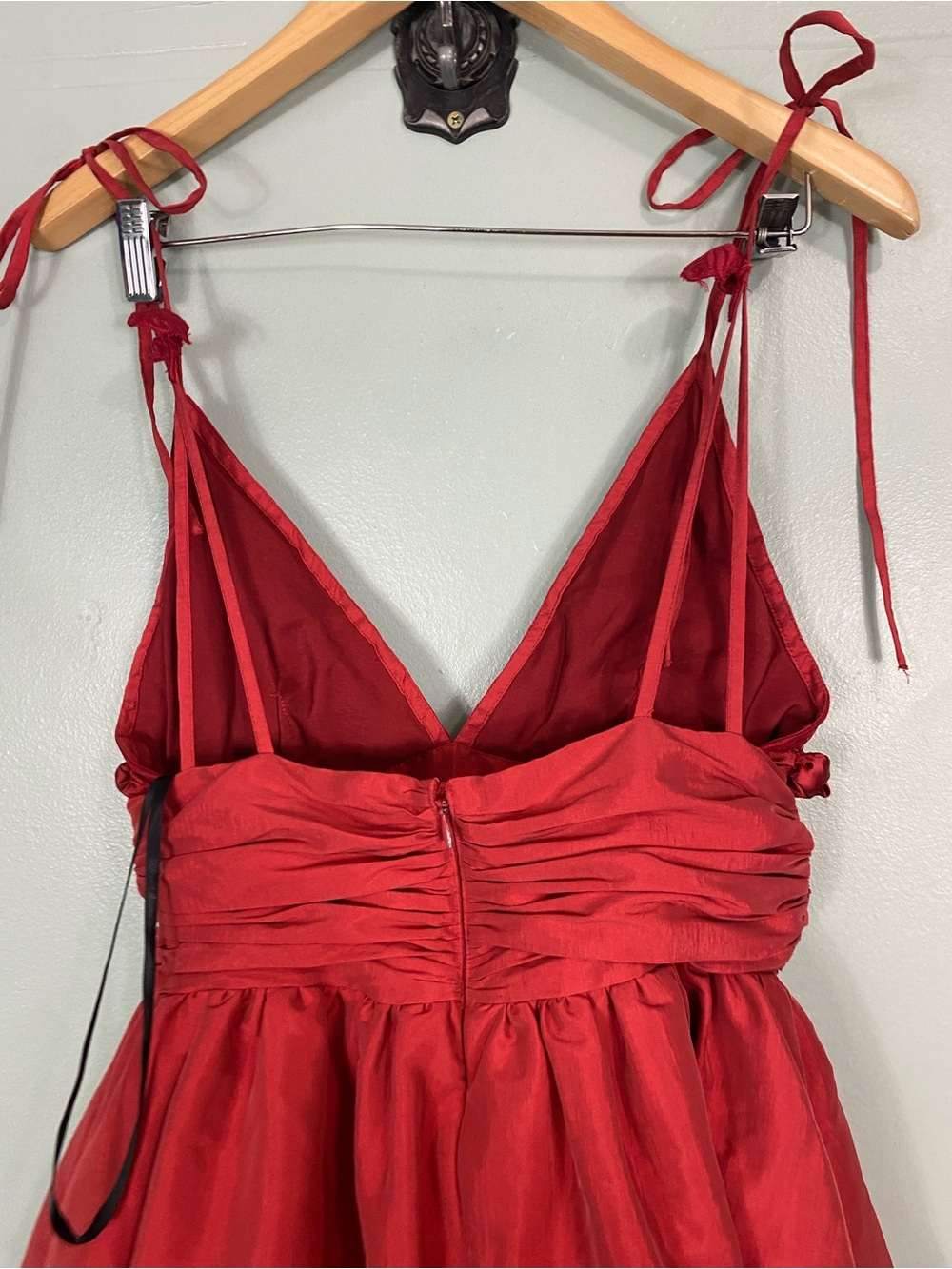 For Love & Lemons Esmerelda Mini Dress Red 3D Floral Bubble Hem Small - Picture 6 of 9